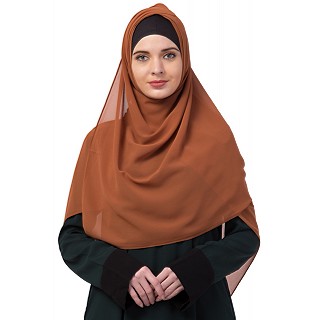 Plain chiffon hijab- brown